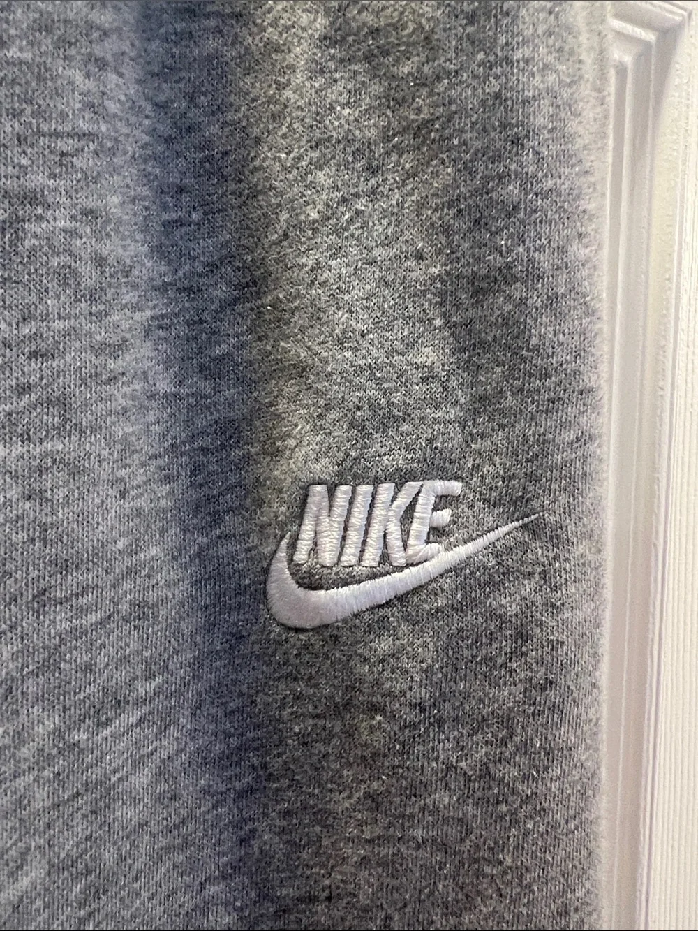 Nike Gray Fleece Joggers with Drawstring Waist